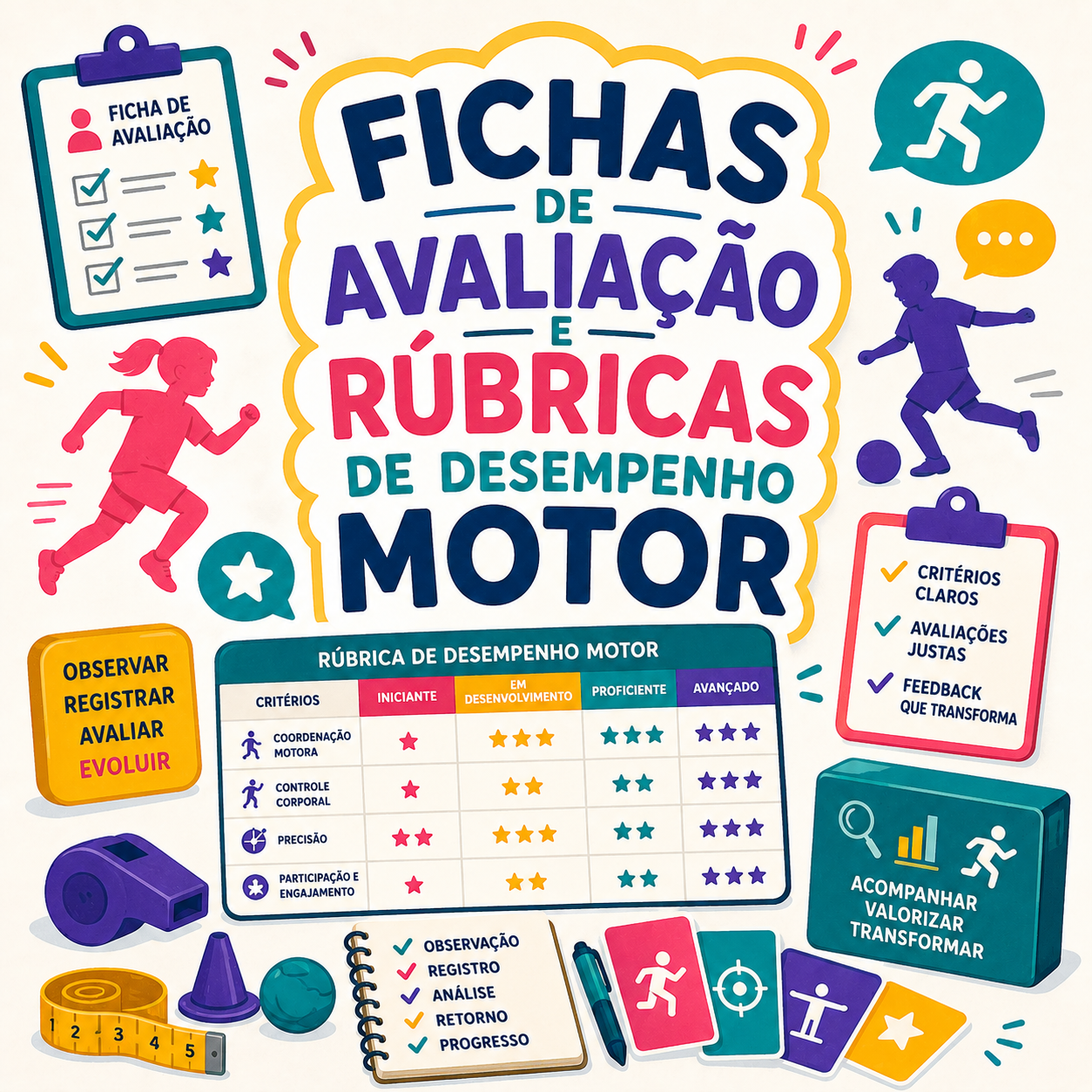 Fichas de avaliação e rubricas de desempenho motor